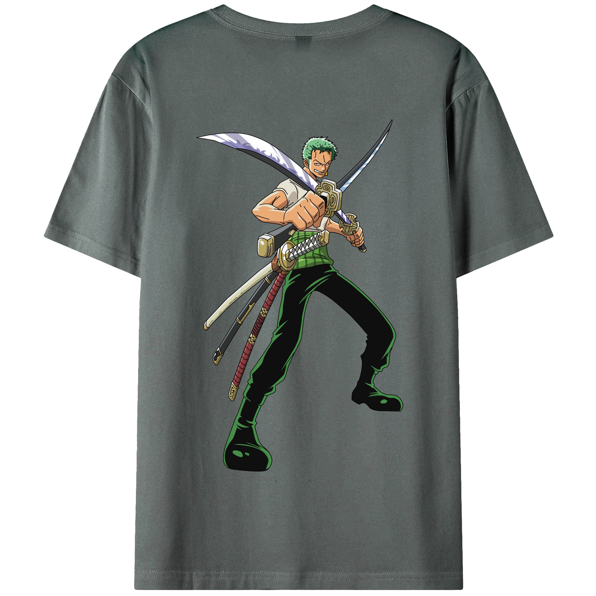 ワンピース ロロノア・ゾロ ONE PIECE Roronoa Zoro 綿100％半袖Tシャツ（背面プリント）